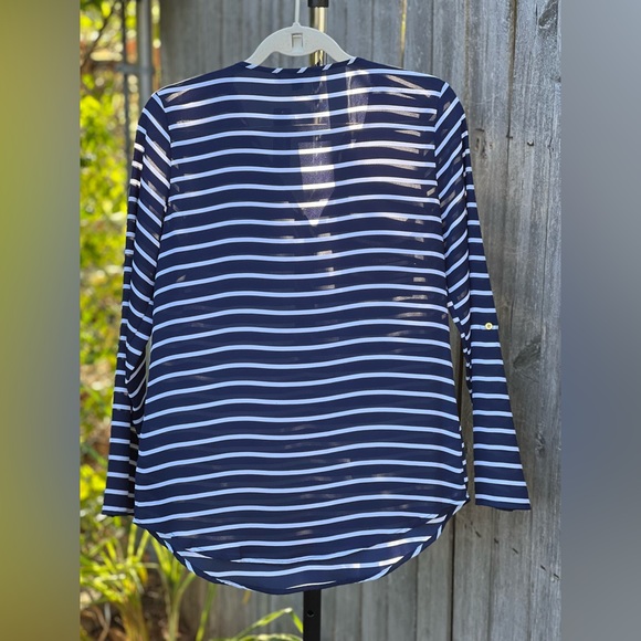 Zac & Rachel Striped Blue & White New Women’s Blouse - Picture 3 of 3